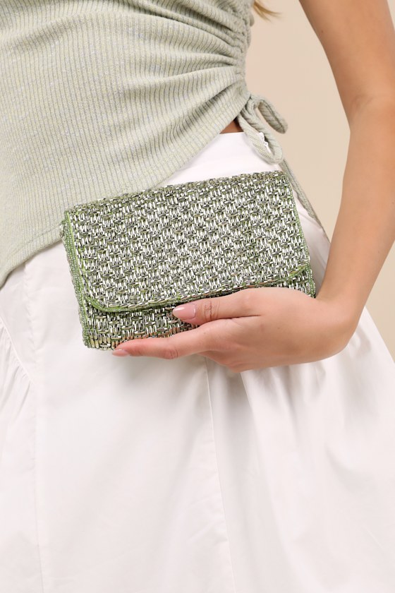 BK/GOLD STRIPE MINI CLUTCH main image 1