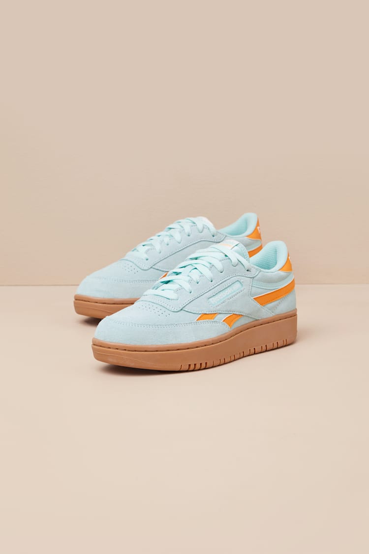 Club C Double Revenge Glitch Aqua Suede Leather Sneakers