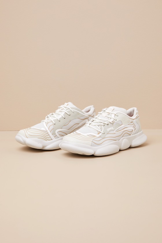 Camper Karst White Multi Mesh Lace-up Sneakers In White