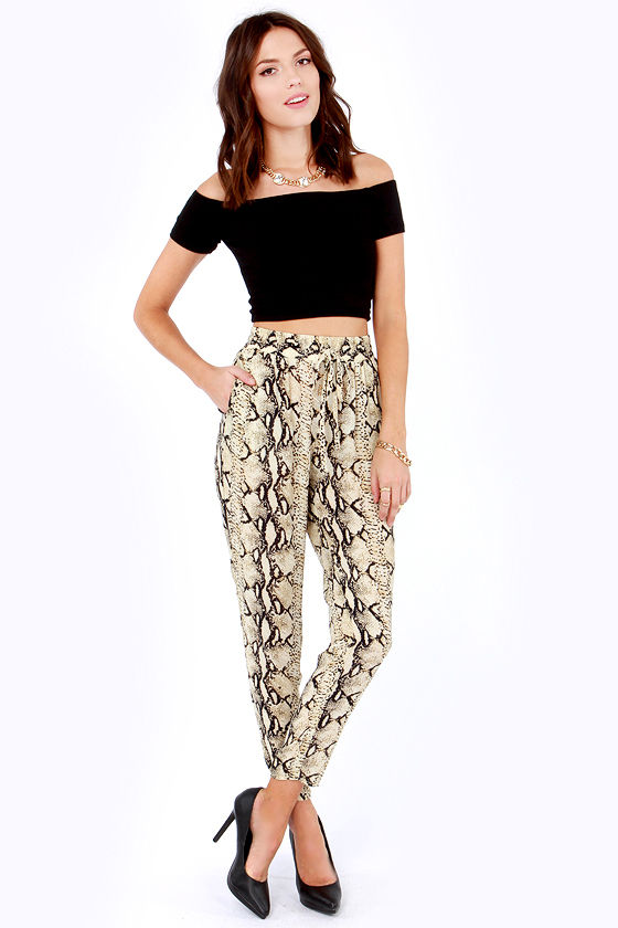 snake print jogger