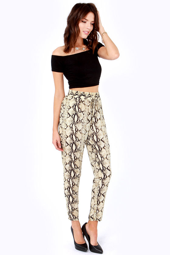 snake print pants