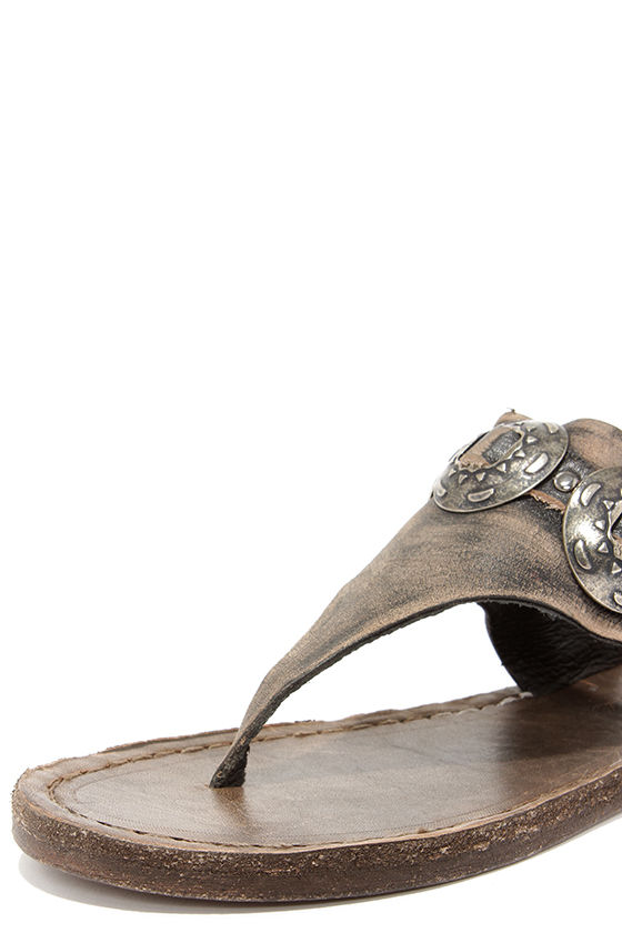 Cute Leather Sandals - Thong Sandals - Western Sandals - $119.00