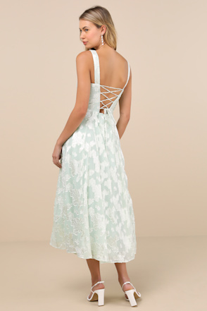 mac duggal green ruffle dress Floral Print Ruffled Wrap Over A Line Gown main image 1