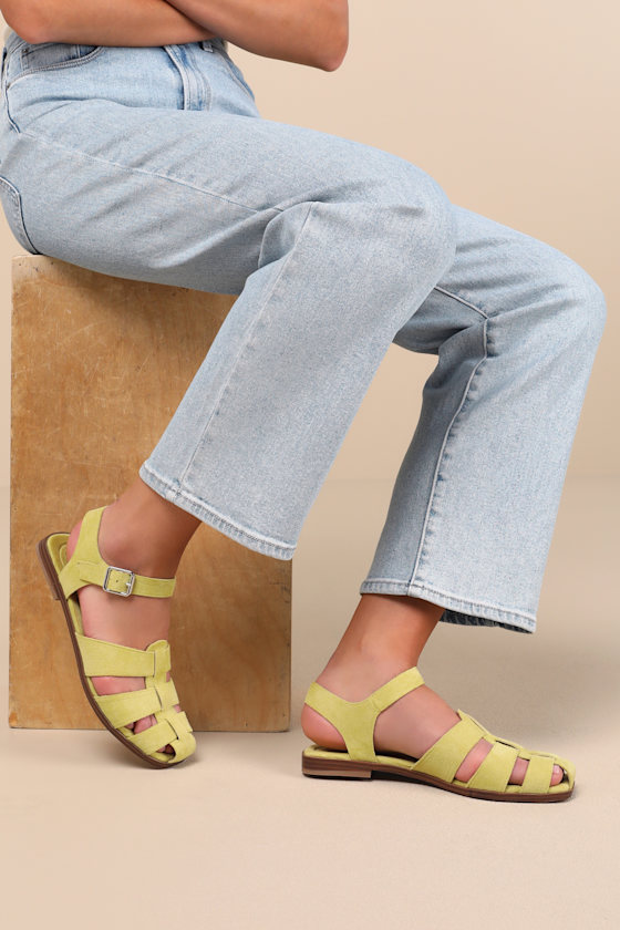 Rigmore Lime Suede Fisherman Sandals 1