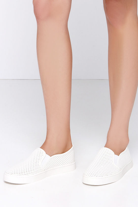 White Sneakers - Slip-On Sneakers - Plimsolls - $46.00 - Lulus