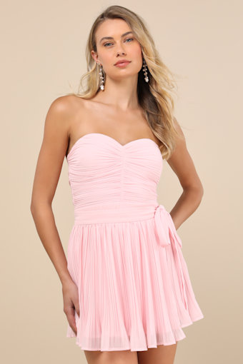 Seriously Sensational Light Pink Strapless Romper 1