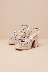 Thomasin Multi Tropical Print Platform High Heel Sandals 1