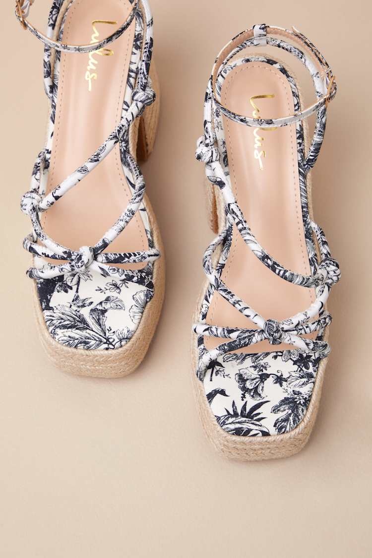 Thomasin Multi Tropical Print Platform High Heel Sandals