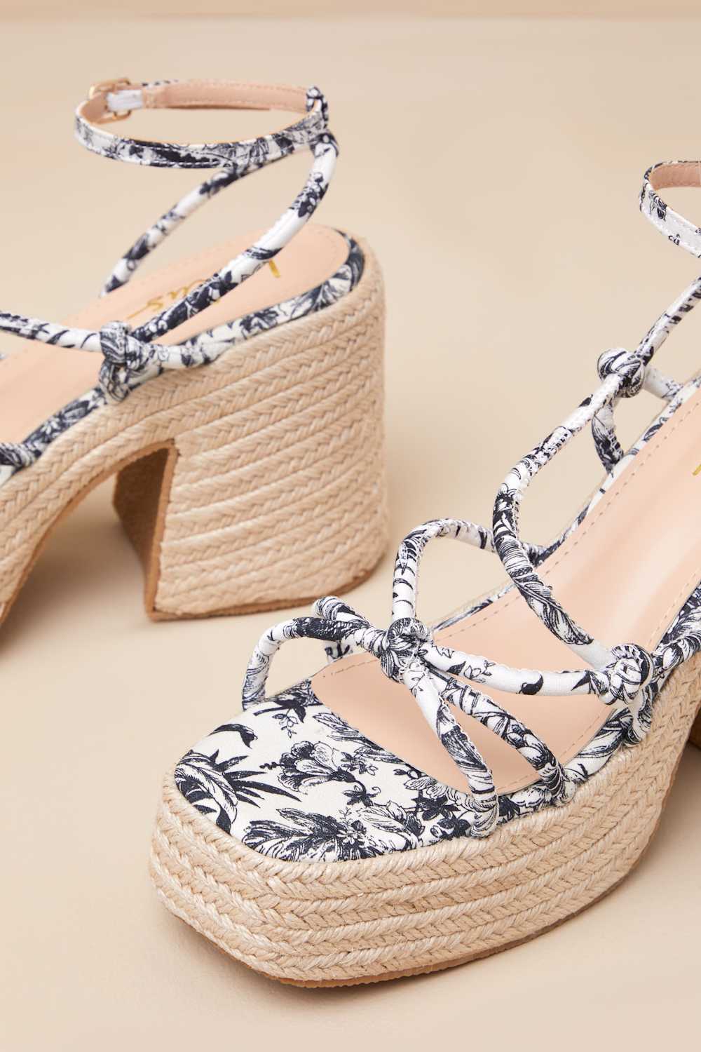 Thomasin Multi Tropical Print Platform High Heel Sandals