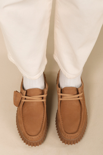 Torihill Light Tan Nubuck Suede Leather Loafer Mules 1