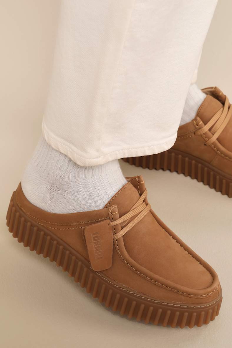 Torihill Light Tan Nubuck Suede Leather Loafer Mules