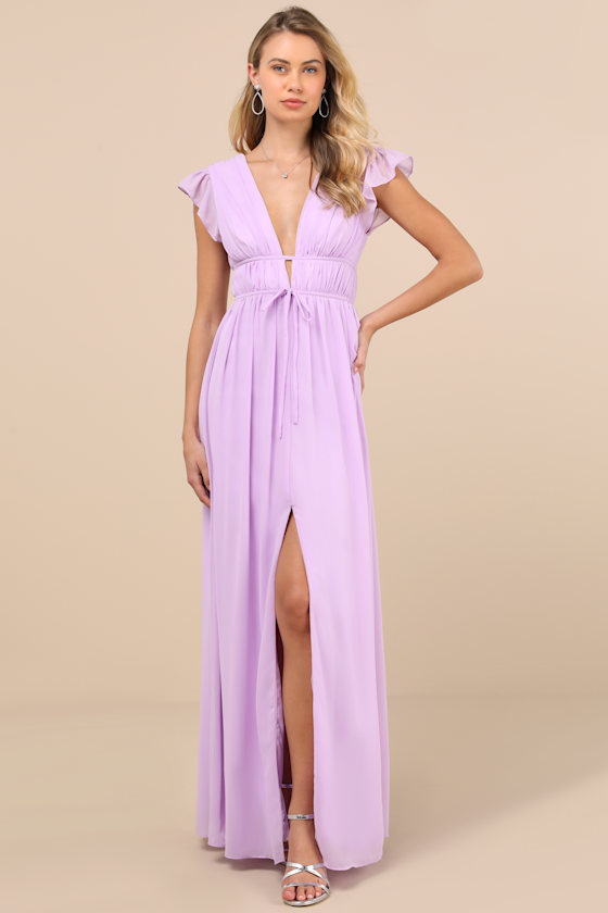 I'm All Yours Lavender Ruffled Maxi Dress 5