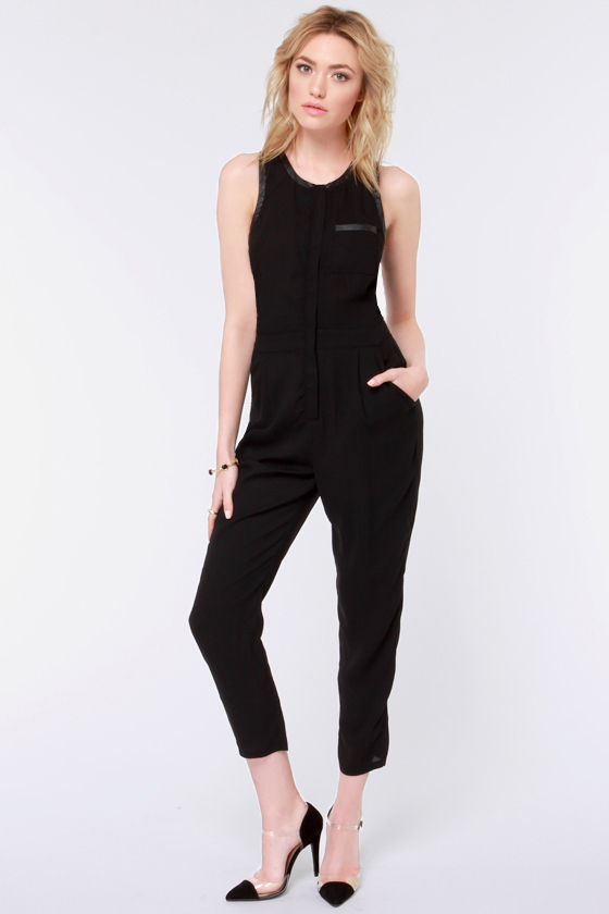 Cute Black Jumpsuit Cutout Jumpsuit Sleeveless Jumpsuit 59.00 Lulus
