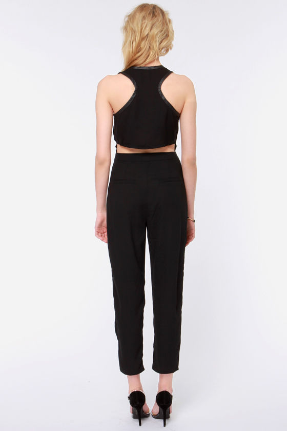 Cute Black Jumpsuit Cutout Jumpsuit Sleeveless Jumpsuit 59.00