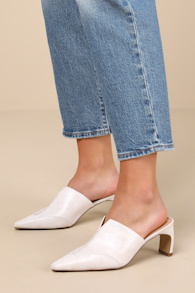 Crawford White Pointed-Toe Mule Pumps 1