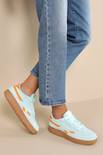 Club C Double Revenge Glitch Aqua Suede Leather Sneakers 1