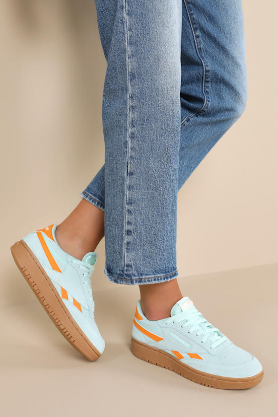 Club C Double Revenge Glitch Aqua Suede Leather Sneakers 1