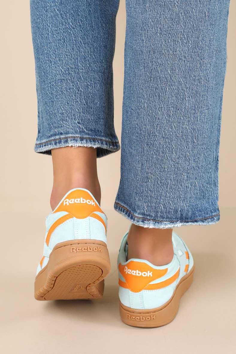 Club C Double Revenge Glitch Aqua Suede Leather Sneakers