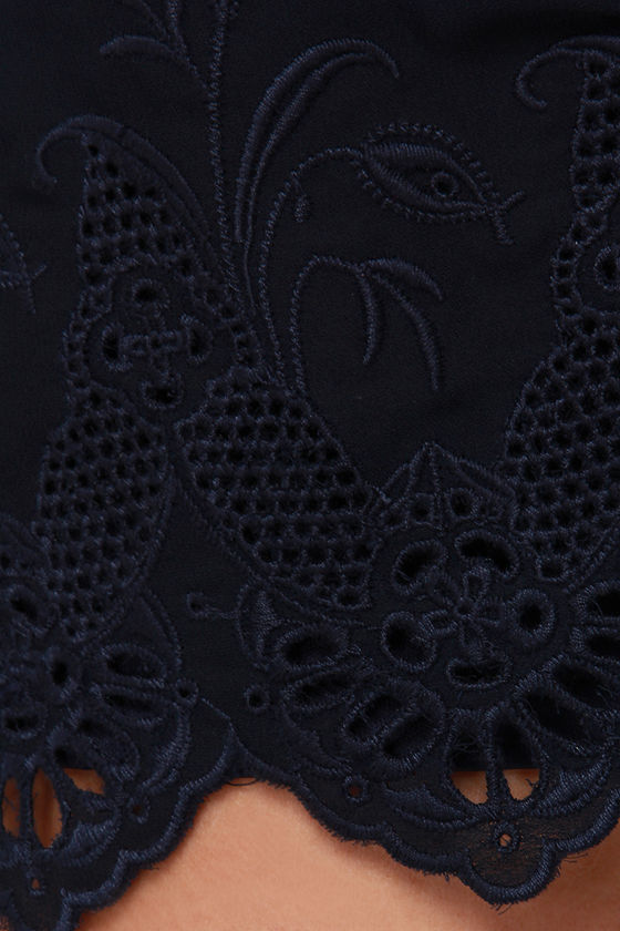 Cute Navy Blue Shorts Lace Shorts Drawstring Shorts 44.00