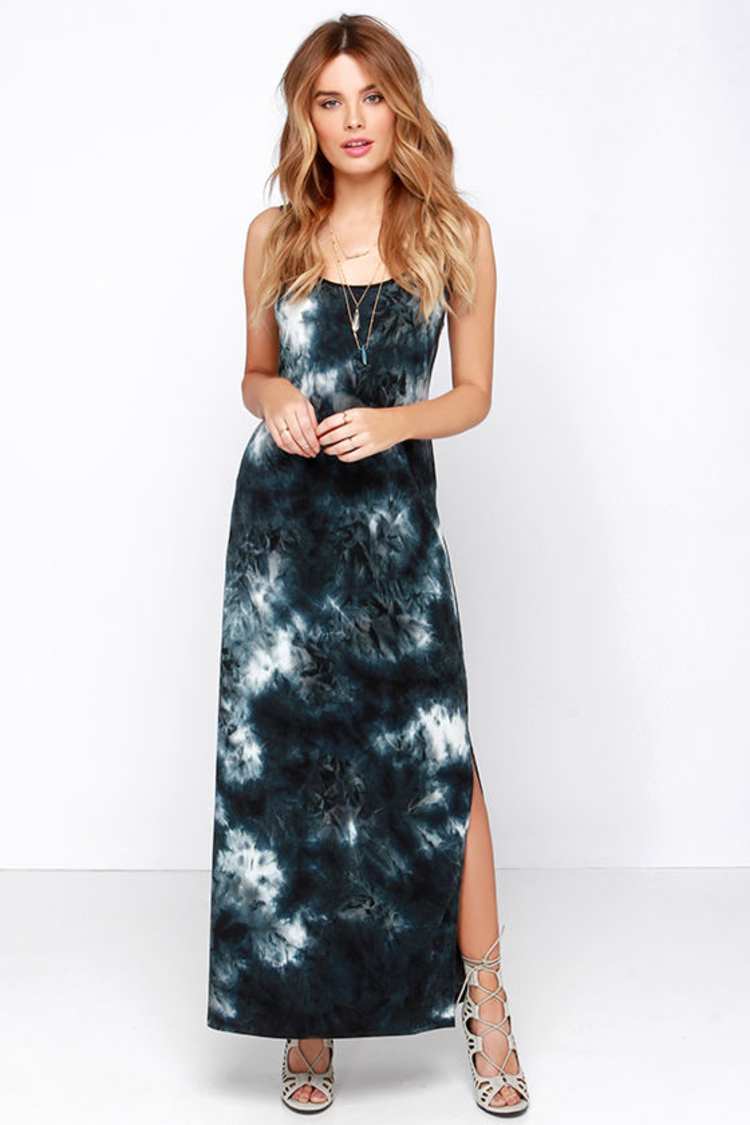 black and blue tie dye dress Blue Tie Dye Dress – HeyPeach