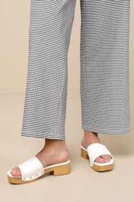 Paley Bone Platform Slide Sandals 4