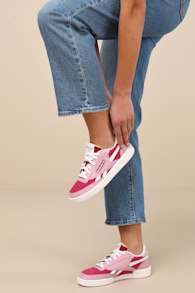 Club C Revenge II Very Berry and Dusty Rose Suede Sneakers 1