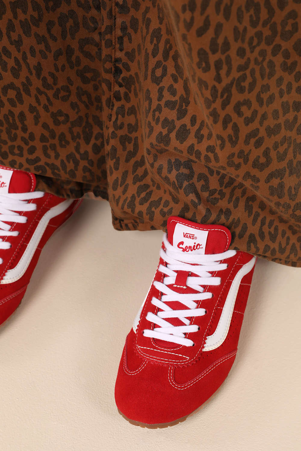 Super Lowpro Racing Red Suede Leather Sneakers