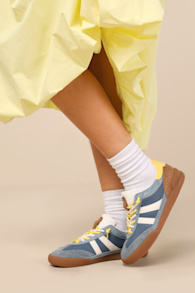 Verdict Blue Multi Suede Leather Lace-Up Sneakers 1