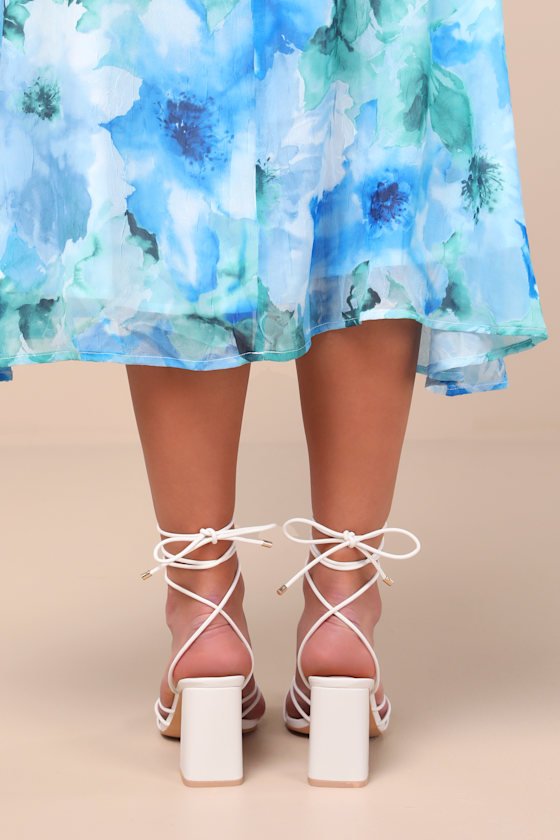 Lulus Orlie White Strappy Lace-up High Heel Sandals