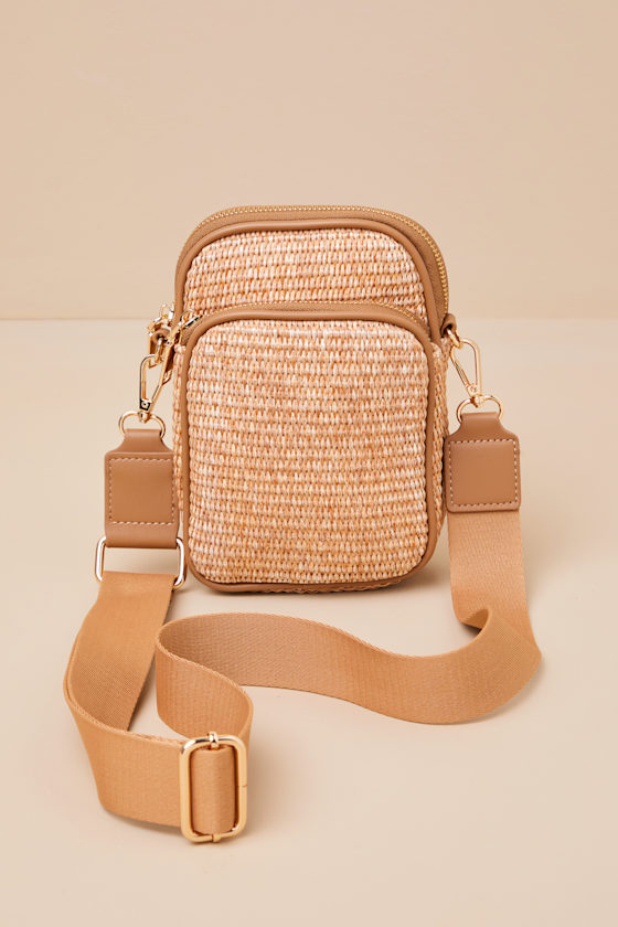 Shop Lulus Fenna Tan Raffia Woven Crossbody Bag