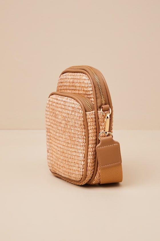 Shop Lulus Fenna Tan Raffia Woven Crossbody Bag