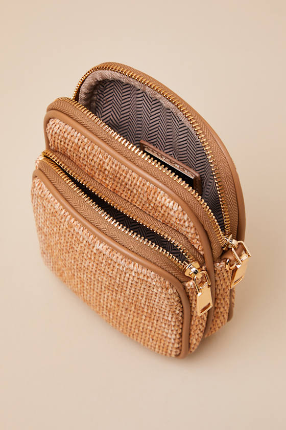 Shop Lulus Fenna Tan Raffia Woven Crossbody Bag