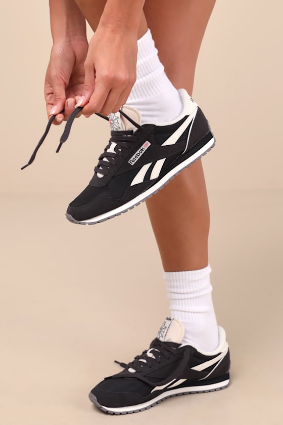 Classic AZ Washed Black and Chalk Suede Leather Sneakers 6