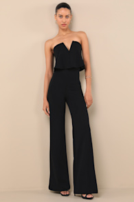 Power of Love Black Strapless Jumpsuit