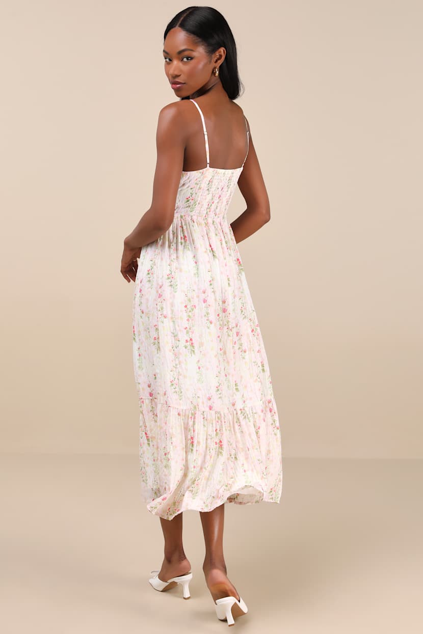 lulus ivory midi dress Lulus | Ivory Jacquard Strapless Midi Dress | Womens | X-Large (Available in XXS, M, L)