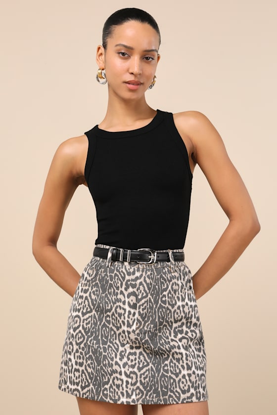 LULUS EXCLUSIVE ADDITION BLACK AND SILVER LEATHER BELT