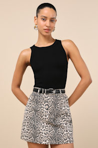 Exclusive Addition Black and Silver Leather Belt 1