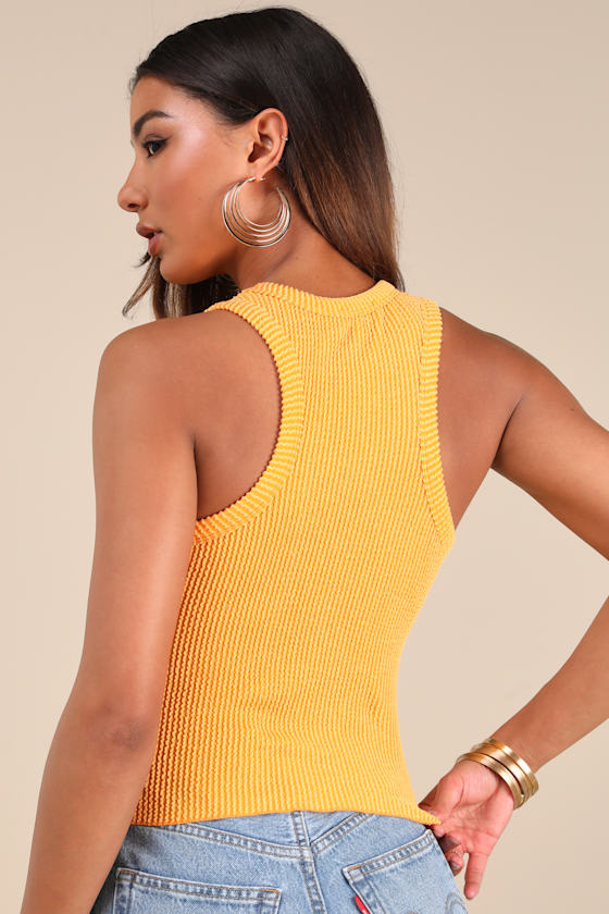 Essential Update Marigold Ribbed Tank Top 3