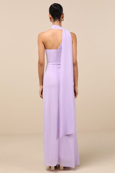 open lace back dress Long Chiffon Bridesmaid Dress, Purple Off-Shoulder Bridesmaid Dress, Cheap  Floor-Length Bridesmaid Dress, LB0539 main image 0