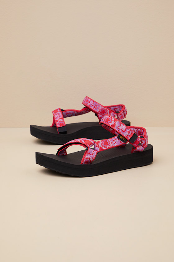 Teva Midform Universal Neon Floral Pink And Purple Sandals