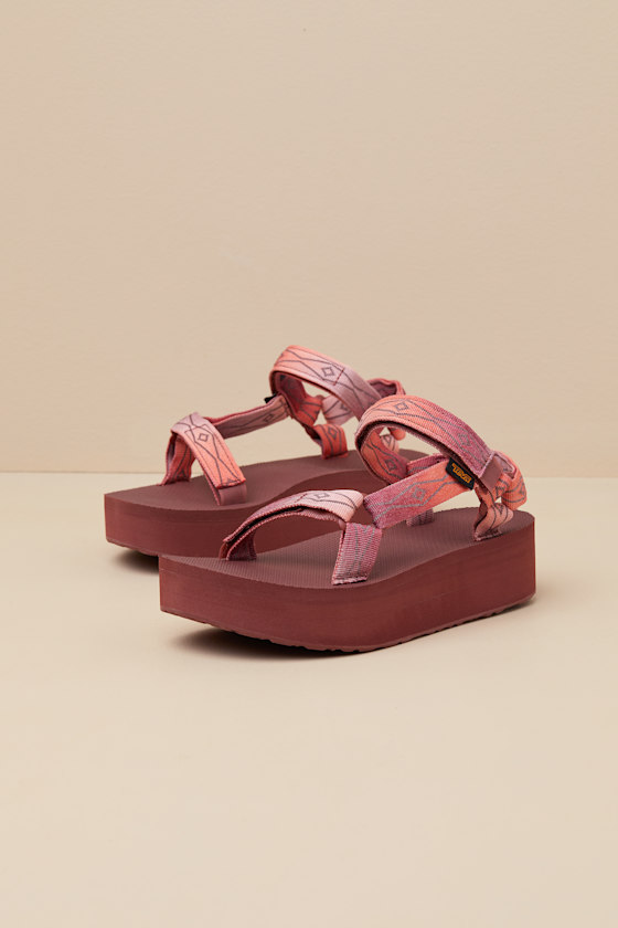 Teva Flatform Universal Sunscape Waterless Scarlet Sandals In Brown