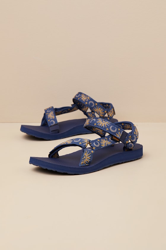 TEVA ORIGINAL UNIVERSAL BLUE SUN AND MOON SANDALS