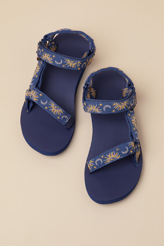 TEVA ORIGINAL UNIVERSAL BLUE SUN AND MOON SANDALS