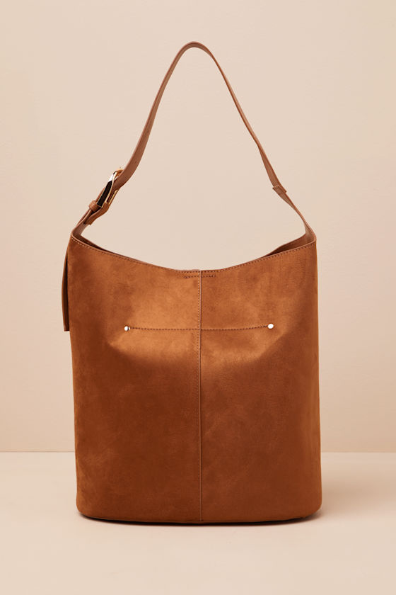 Shop Billini Cali Tan Suede Shoulder Bag