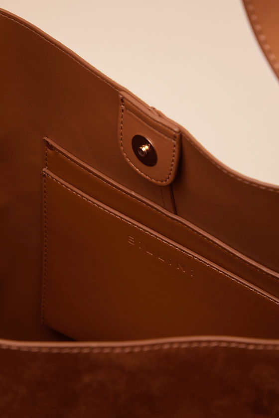 Shop Billini Cali Tan Suede Shoulder Bag