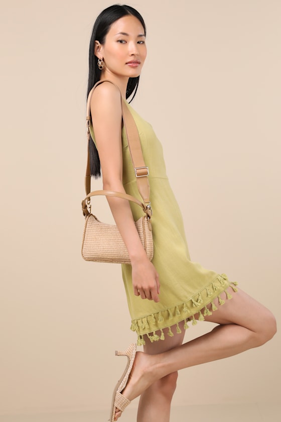 Lulus Tailani Beige Raffia Shoulder Bag In Beige