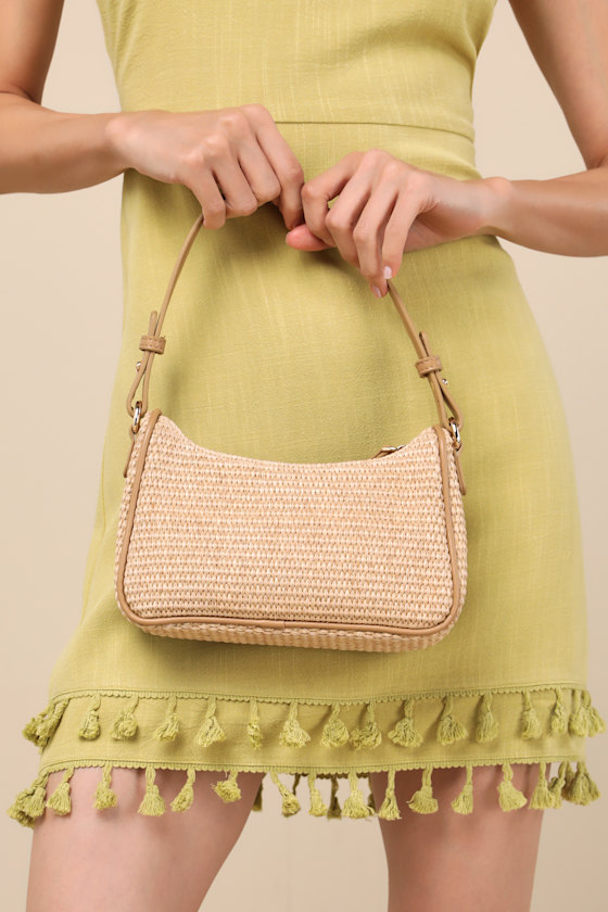 Lulus Tailani Beige Raffia Shoulder Bag In Beige