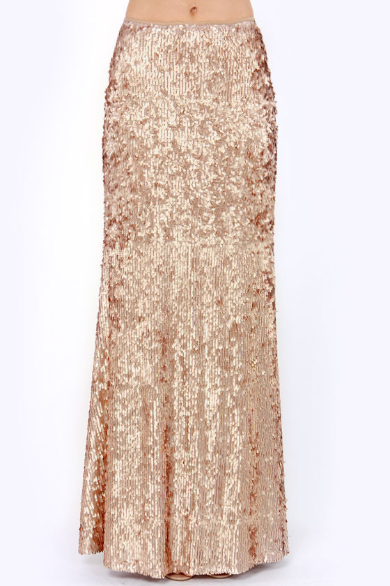 golden maxi skirt