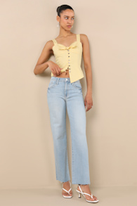 Trending Intention Light Wash Slim Palazzo Jeans
