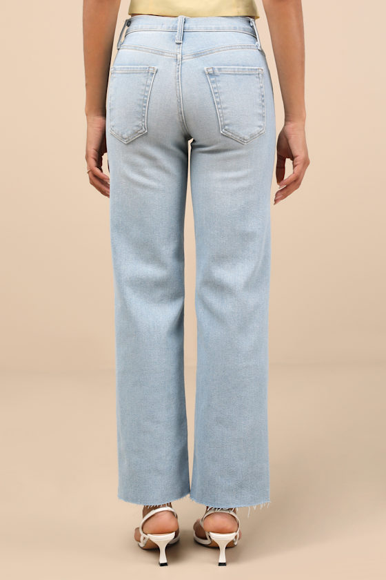 Just Black Trending Intention Light Wash Slim Palazzo Jeans In Blue